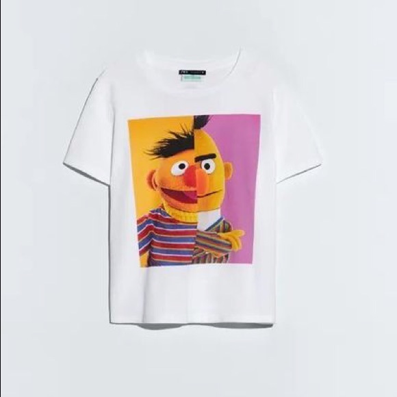 Kaws Sesame Street black Uniqlo Cookie Monster Big Bird Bert Ernie t-shirt XXS e